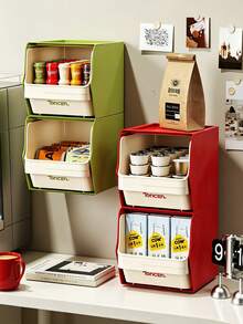 Haus Hana 1pc Wall Mount Tea Bag Storage Organizer, Snack & Instant Coffee Rack, Beverage Sundry Storage Box For Coffee Table Desktop - Multicolor - View 2