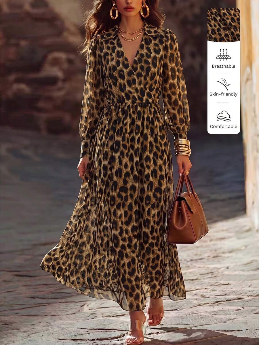 SHEIN Women's Leopard Print Casual Party & Travel Summer Dress
