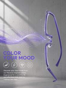 Zazumi 1pc Unique, Lensless Decorative Eyeglass Frames, Openwork Frames, Suitable For Anime, Cosplay, And Photography; Unisex. - Multicolor - View 9