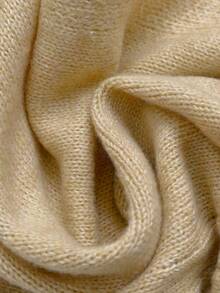 Balvessa Open Front Batwing Sleeve Loose Knit Cardigan, Casual Sweater Jacket - Khaki - View 8