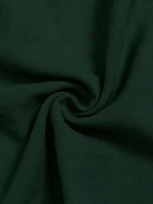 Elenzga 法式優雅女款V領洋裝，夏季新款收腰百褶顯瘦無袖大裙擺連身裙 - 墨綠色 - 查看 6