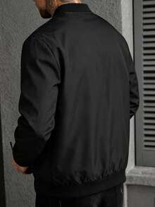 EGENSIO Chaqueta casual versátil para hombre para primavera y otoño - Negro - Ver 4