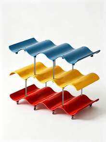 Haus Hana 1pc Wavy Rim Cup Storage Rack, Stackable Multi-Tier Mug Holder, Wine Display Stand For Bar & Living Room - multicolor - View 6