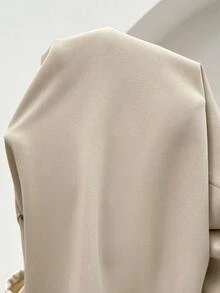 SHEIN Maternity High Waist Long Pants Fall - Khaki - View 9