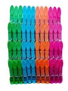 12/24/48/96Pcs Clothes Pegs & Cleaning Clips Set, 73mm Colorful Plastic Heavy Duty Spring Laundry Clips, Back To School Essential, Ideal For Clothes Towels Socks, Random Color - Multicolor - View 14