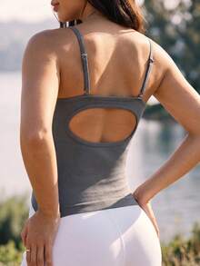 WanderVale Women's Solid Color Casual Sexy Versatile Daily Wear Camisole Top Golf Pastal Summer - Grey - View 2