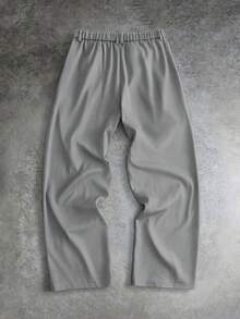 GENTILAND Pantalones largos de unicolor plisados casuales versátiles para uso diario y viajes para hombres - Gris - View 3
