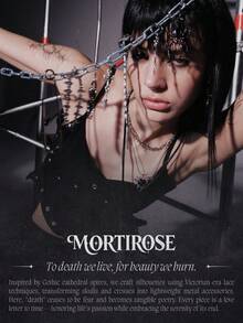 MortiRose 時尚熱銷哥德風簡約項鍊，哥德/哥德風/龐克/垃圾搖滾/暗黑哥德，街頭風，夏季/節慶/舞會/派對，復古 - 代白金 - 查看 9