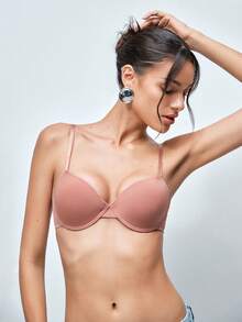 Softvol 女款提拉強化胸罩 - 豐胸、支撐、舒適且性感，必備內衣 - 藕粉色 - 查看 6