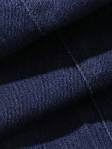 Dazy Plus Conjunto de denim de talla grande con chaleco elástico de ajuste ceñido y decoración de botón grande, de ajuste ceñido y acampanado para la primavera/verano - Azul lavado oscuro - Ver 3