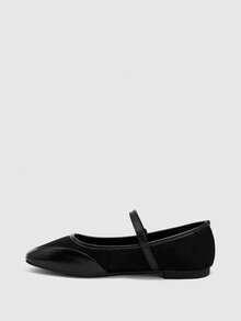 CUCCOO BIZCHIC Elegant Black Simple Square Toe Cap Flats, Casual Minimalist And Comfortable Lace-Up Flats For Women, Suitable For Office, Commuting And Formal Occasions (Suitable For Christmas And Spring Shoes) - Quiet night black, - View 8