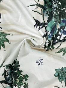 SHEIN Clasi 兩件組女款印花洋裝與豹紋襯衫，適合外出穿著的夏季套裝 - 綠色 - 查看 9
