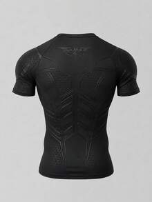 GymBeat Men's Geometric Print Raglan Short Sleeve Sports T-Shirt - Multicolor - View 2