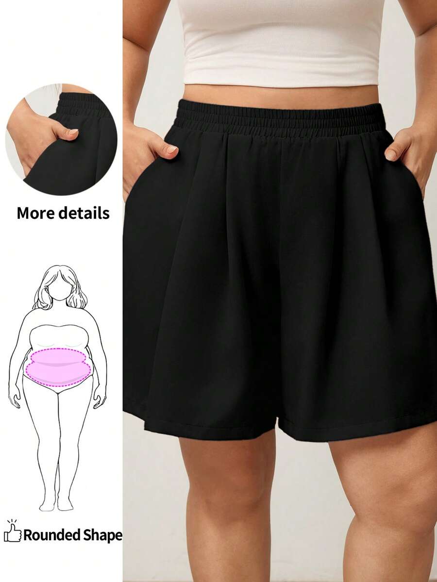 Enliva Plus-Size Women's Spring/Summer Fashion Casual Cowboy Loose Comfortable Everyday Versatile Slimming Elastic Formal Black - Black - View 1