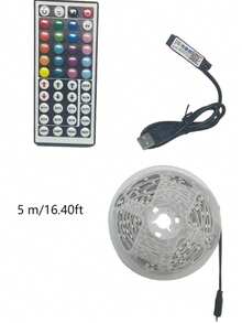 3.3FT - 65.6FT LED 燈條燈, 44 鍵遙控音樂同步 RGB LED 燈帶附遙控器, 適用於臥室、房間、家居裝飾、派對、節日 - 多色 - 查看 11