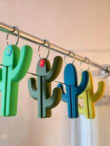 Haus Hana 1pc Portable Shower Hooks, Multi-Functional Clamp Hooks For Bathroom Glass Doors - Multicolor - View 3