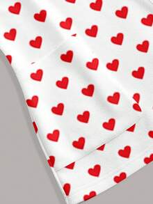PopScrub Women's Scrub Top, Heart Print Pattern, Suitable For Work Commute, Pet Hospital - Multicolor - View 5