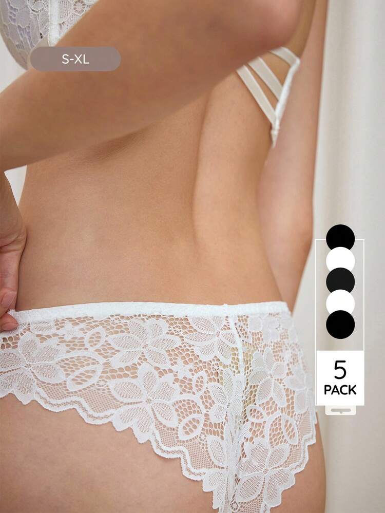 Bralution Conjunto de sujetador triangular y bragas de encaje sencillo y unicolor para el uso diario de mujer - Multicolor - Añade 2