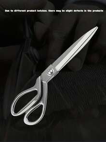 One Pair Of Professional Sewing Scissors, Stainless Steel Tailor Shear, Fabric Needlework Cutting Scissors, Dressmaker Tailor Scissors - Silver - View 6