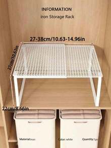 Estantería de almacenamiento ajustable y expandible de alta resistencia - Organizador de metal apilable que ahorra espacio con superficie pulida, sin necesidad de montaje. Adecuado para cocina, dormitorio, organización de escritorio, estantes multifuncionales, estantes para zapatos, soluciones de almacenamiento, almacenamiento de armarios, estantes de armario, organización y almacenamiento de gabinetes. - Multicolor - Ver 15