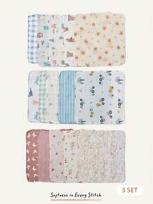 Cozy Pixies 5 Packs Of Mixed-Color Cotton Wrinkled Cloth, Baby Bib, Saliva Towel, Light, Comfortable And Soft, Suitable For Newborns, Suitable For All Seasons - Multicolor - View 1