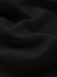 GlowEve CURVE 大尺碼女款荷葉邊飾交叉V領修身中長洋裝，優雅度假風 - 黑色 - 查看 3