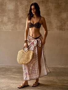 MOTF PREMIUM ELEGANT ALL-OVER PRINT MULTIFUNCTIONAL SWIMSUIT COVER-UP SCARF SKIRT - Multicolor - View 6