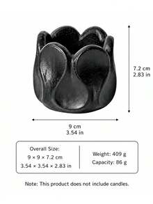 Cirelle 1Pc Black And Pink 86g Capacity Petal Shape Ceramic Candlestick, Art Candle Holder, Home Art Decoration, Home Matte Candlestick, Suitable For Kitchen Dining Table, Holiday Celebrations, Family Gatherings, Holiday Gift - multicolor - View 11