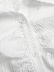 SHEIN 返校季少女百搭白色襯衫，可作內搭或外穿，休閒日常時尚，適合畢業季與正式場合，白色長袖襯衫，百搭白色襯衫 - 白色 - 查看 6
