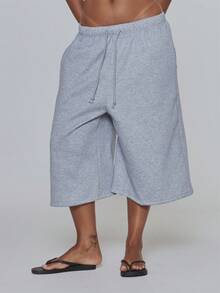 MUSERA Grey Sweat Muse Graphic Long Shorts - Grey - View 4