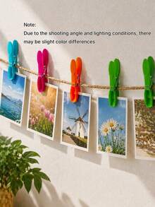 12/24/48/96Pcs Clothes Pegs & Cleaning Clips Set, 73mm Colorful Plastic Heavy Duty Spring Laundry Clips, Back To School Essential, Ideal For Clothes Towels Socks, Random Color - Multicolor - View 2