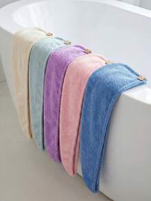 1pc Coral Fleece Thickened Hair Drying Hat, Cute Head Wrap Bath Cap, Quick Drying Hair Towel For Home Use, Suitable For Daily Life Hair Sleep Cap Sleep Bonnet - Multicolor - View 3