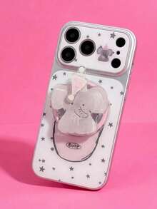 ShellaStory Suitable For 17promax Phone Case 16pro New Model 15 Magnetic Suction 14 Transparent 13 Cute 16 Star Elephant 17 Anti Fall Protective Case - White - View 1