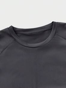 EASEVO Men's Plus Size Solid Color Raglan Long Sleeve Swim T-Shirt Mens Graphic Tees - Dark Grey - View 5