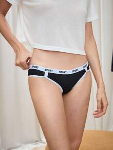 Bralution 女款字母印花拼接色休閒日常三角內褲 3入組 - 彩色 - 查看 11