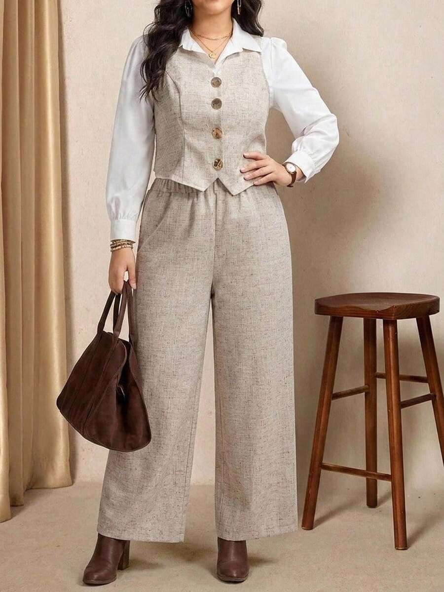 Comfylo 女士休闲条纹无袖上衣和条纹裤套装节日夏季波西米亚风复古货币女士夏季服装春假狂欢服装节日春假服装棉质 - 米色 - 查看 1