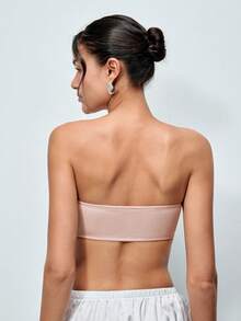 Softvol Strapless Women's Front Closure Invisible Camisole Bra, Seamless Supportive Crop Top, Sexy Lingerie For Wedding, Summer Outfit - Pink - View 2