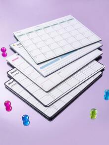 Zazumi 1PC Magnetic Weekly Monthly Planner Board, Flexible Soft Magnet With Grid Calendar Layout, Dry Wipe Reusable Writing Surface For Scheduling, Memo Board For Fridge Metal Surfaces To Track Daily Tasks And Household Plans. - multicolor - View 11