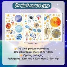 1 Set Glow-In-The-Dark Star, Planet, Mars And Space Wall Stickers Decor: Luminous Satellite, Earth, UFO, Solar System, Astronaut And Rocket Stickers, Suitable For Kids Room, Bedroom, Ceiling, Wall And Window - Self-Adhesive Removable DIY Decals - Multicolor - View 10