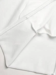 SHEIN 少女短款連帽開襟衛衣外套，白色保暖內裡，秋冬新款 - 白色 - 查看 5