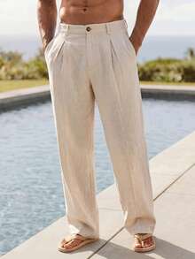 HIMLAND Men's Casual Versatile Solid Color Pants - Multicolor - View 3