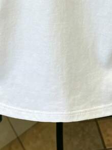 Resyla Women's Summer Casual Short Sleeve Ruched T-Shirt Day Time Holiday All White - Multicolor - View 5