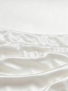 GlowEve CURVE 女款大尺碼優雅通勤純色抓皺裙 - 米色 - 查看 3