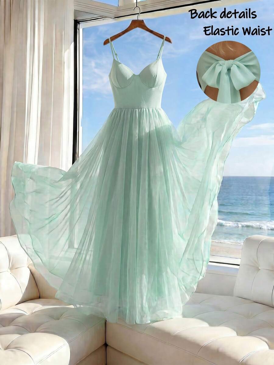 SHEIN Franclia Women's Summer New Romantic Retro Palace Style Beach Vacation Outfit, Suitable For Daily Gathering,