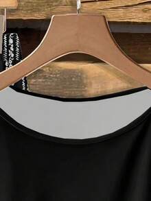 SHEIN Clasi 女士休闲衬衫配蝴蝶结和宽松直筒裤两件套，女士夏季服装，女士户外套装 - 彩色 - 查看 6