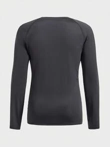 EASEVO Men's Plus Size Solid Color Raglan Long Sleeve Swim T-Shirt Mens Graphic Tees - Dark Grey - View 4