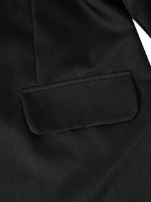 SHEIN 5件套青少年男士绅士西装，包括西装外套+修身马甲+西裤+领结+口袋巾，优雅高端的正式套装，适合生日派对、晚宴、演出、主持、婚礼季、生日、婚礼、毕业典礼等场合。 - 黑色 - 查看 8