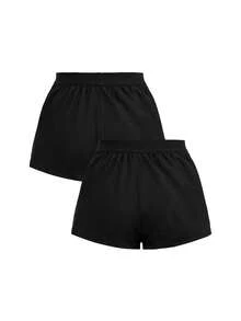 Cheerettes Pantalones cortos deportivos de unicolor transpirables y casuales para el verano - Negro - Ver 14