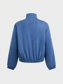 SWAVVY Chaqueta casual de hombre con botones de rana, a rayas y bloques de color, para primavera/otoño - Azul - Ver 4
