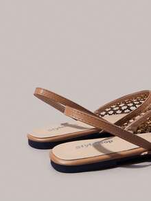 Styleloop Ladies, Willow Nails, Buckles, Flat Shoes. - Camel - View 4